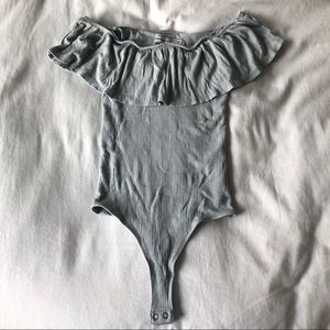 Abercrombie Off The Shoulder Ruffle Bodysuit